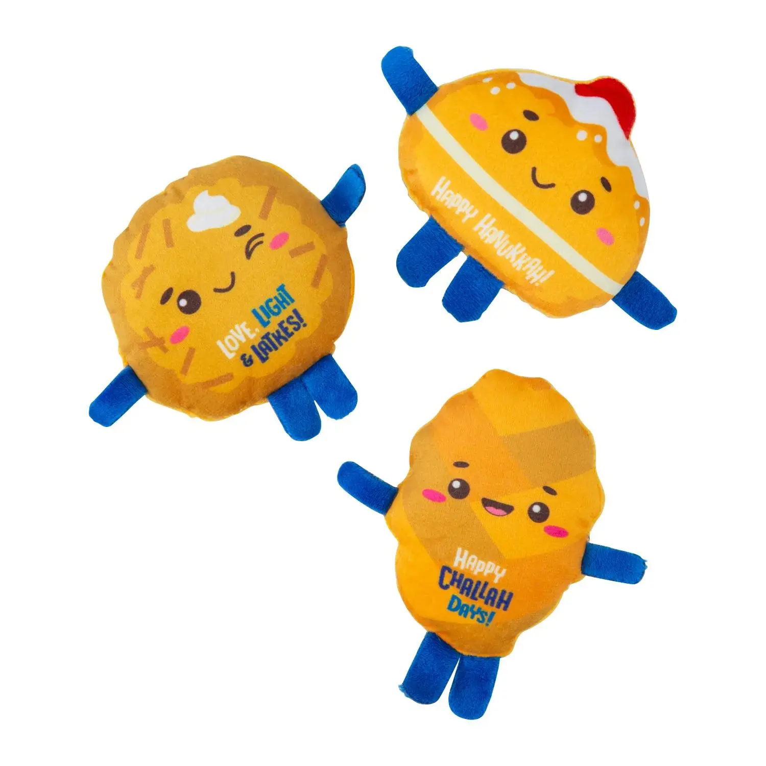 48 Plush Hanukkah Food Stuffed Toy Assortment - 5 1/2"x3 3/4" Fabric Stuffedtoy, Soft Cuddly Gift, Soft Huggable Classroom Action & Toy Figure