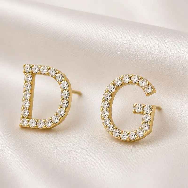 Alphabet Crystal Stud Earrings Alphabet Crystal Stud Earrings