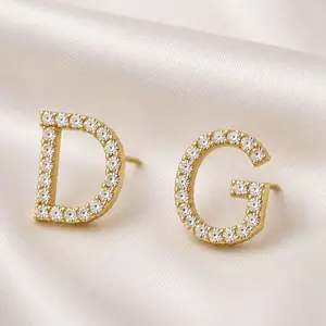 Alphabet Crystal Stud Earrings
