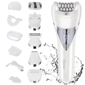 Women's Electric Bikini Trimmer Shaver, 6-In-1 Hair Trimmer for Arms, Legs, Face & Bikini Area, Rechargeable Hair Removal Device,Wet & Dry Use Shaver Razor for Women