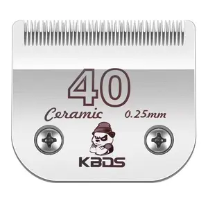 KBDS Ceramic Dog Grooming Blades 40#-0.25mm Compatible with Andis Oster Wahl A5 Clippers Durable Ceramic & Carbon Steel Blades