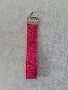 Hot Pink Fabric Wristlet Keychain, Fashion Costume Jewelry Accessory for Daily Use