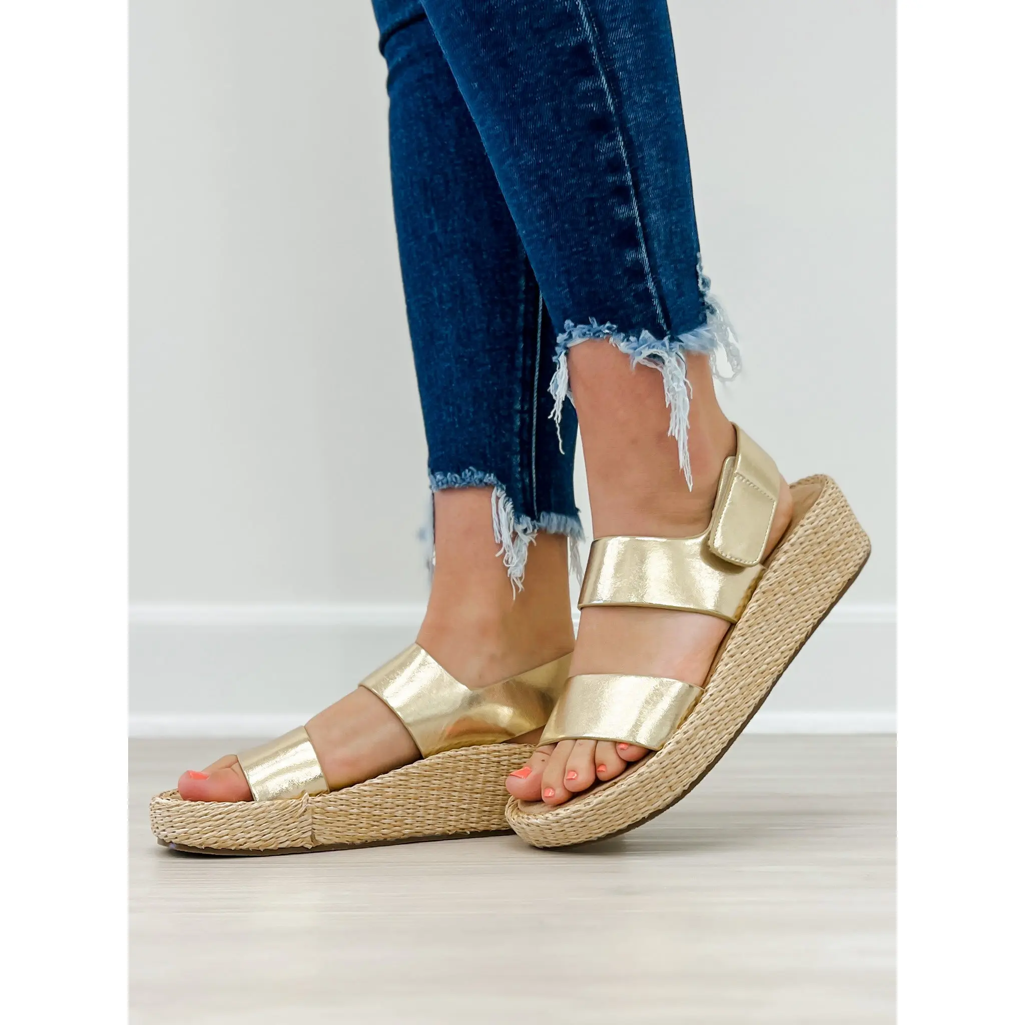 Corkys Heatwave Platform Sandals in Gold