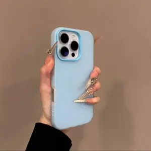 2025 New Jelly Transparent Design 2in 1pc+TPU Double Layer Protection Phone Case for iPhone 16/15/14/13/12/11 Pro Max/Plus Drop-Resistant Shockproof Cover Casing Phone Protective Cover Phone Guard Shockproof Smartphone Cover