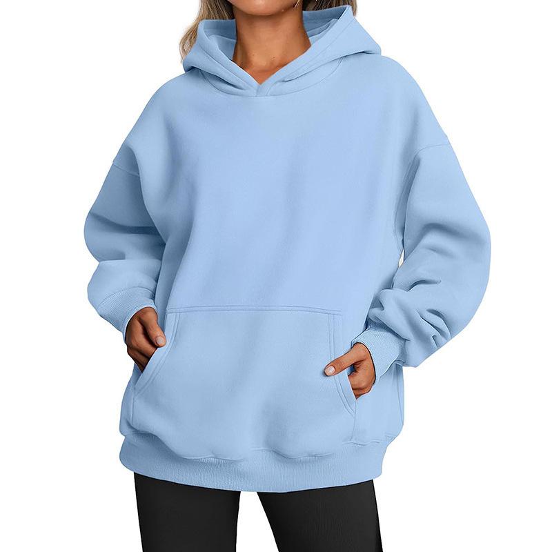 Women's Hoodies With Pockets Fashion Solid Sweatshirt Oversized Hooded Sweater Womens Clothing
