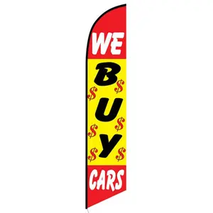 WE BUY CARS 12ft Feather Banner Swooper Flag - FLAG ONLY (3)
