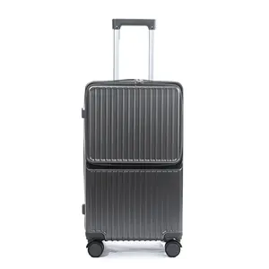 20/26/29 Inch Aluminum Frame Hardside Spinner Suitcase with USB Charging Port, Zipperless Travel Luggage for Back to School & Airport