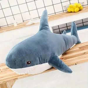 19.6 inches Big Soft Simulation Cute Shark Plush Toys Kawaii Stuffed Kids Children Boys Girls Lovely Animal Pillow for Birthday Gifts