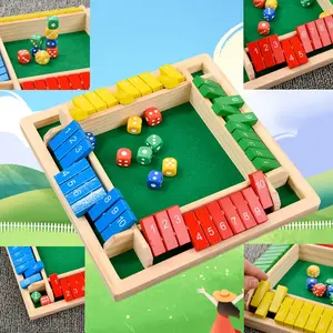 Wooden Board Game Set, Colorful Boxed Number Flip Game, Parent-Child Interactive Tabletop Toy, Logic Training, Hand-Eye Coordination, Family Board Games
