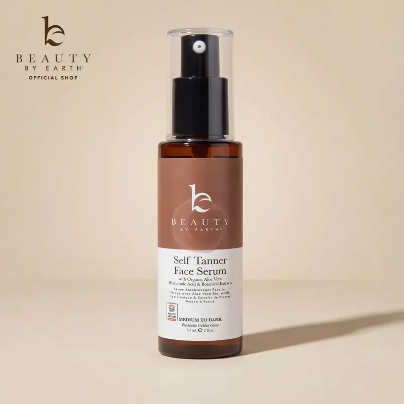 Beauty by Earth Self Tanner Face Serum - USA Made Hydrating Tanning Serum Natural Ingredients for All Skincare Sunless Golden Safe Bronze Tan