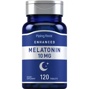 Piping Rock Melatonin 10mg | 120 Tablets | with L-Theanine | Adult Sleep Supplement | Extra Strength Formula | Vegetarian, Non-GMO, Gluten Free