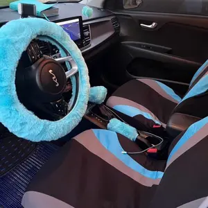 35-Piece Car Seat Cover & Interior Accessory Set – Steering Wheel Cover, Cup Holder Coasters, Shoulder Pads – Polyester Fabric