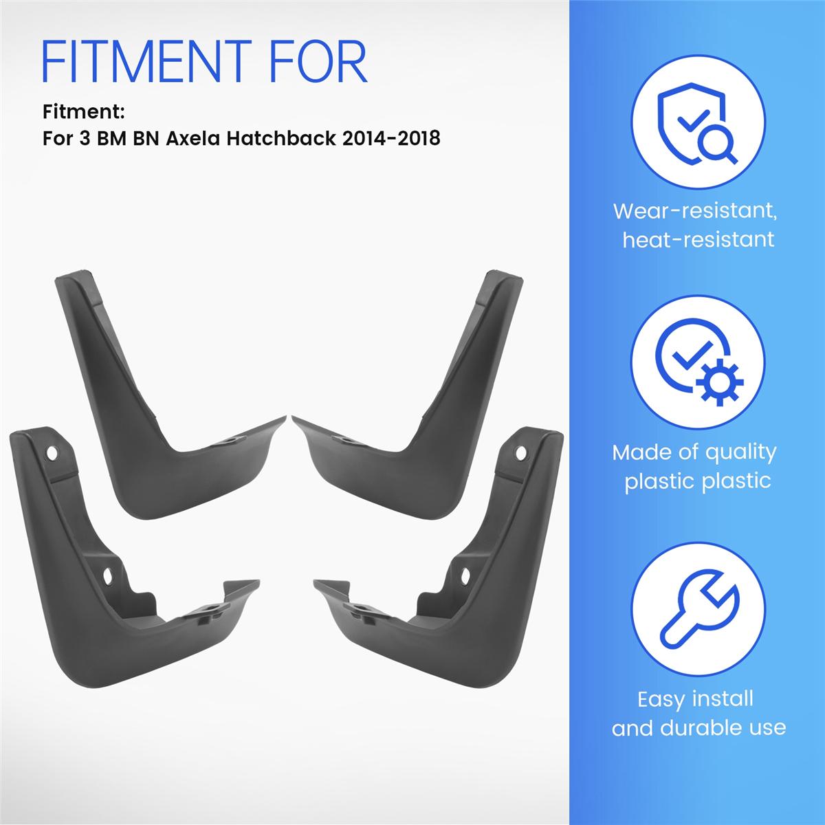 4Pcs Car Mud Flaps for Mazda 3 BM BN Axela Hatchback 2014-2018 Mudguards Fender Mud Guard Flap Splash Flaps Accessories