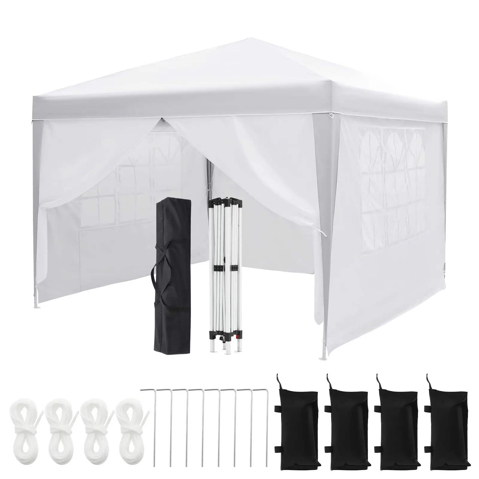 10x10 ft Commercial Pop Up Canopy Tent, Heavy Duty Outdoor Gazebo with 4 Sidewalls – All Season Waterproof Party Tent for Weddings, Easy Setup and Storage Bag Included,summerwins,outdoorfurnitureset