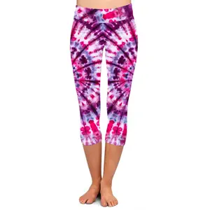 Pink/Purple Tie Dye Capri Leggings