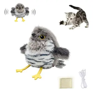 TiktokshopSpringGlowUp Chubby Chirpie, Flapping Cat Toy(DON'T FLY), Lifelike Bird Chirp, Touch-Activated Kitten Toy Rechargeable, Interactive Cat Exercise Toys