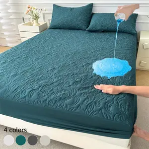 Waterproof Quilted Mattress Cover Set, 1 Mattress Topper & 1/2 Pillowcase, Soft Comfortable Breathable Mattress Protector for Bedroom, Guest Room, Apartment
