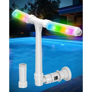 2025 Height Upgrade Pool Fountain with Lights for Above & Inground Pools - Dual Spray Aerator with Remote Control, 360? Adjustable Sprinkler, Pool Cooler & Decor Accessories