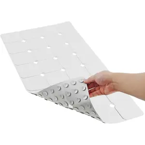 Bathtub Mat Non Slip 15" x 28"  Foldable Tub Mat with  Suction Cups & Large Drain Holes, Durable & , for Smooth Surfaces, Ideal for Seniors, Adults White