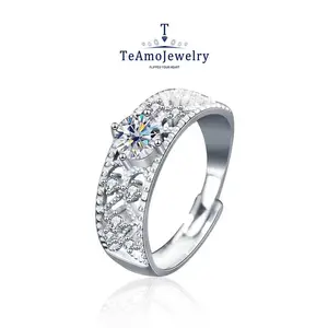 【Buy 1 get 1 Bracelet】【RM-207X】S925 Shining New Star Moissanite Ring, One Carat Open, Fashionable and Personalized, Unique Design Gift