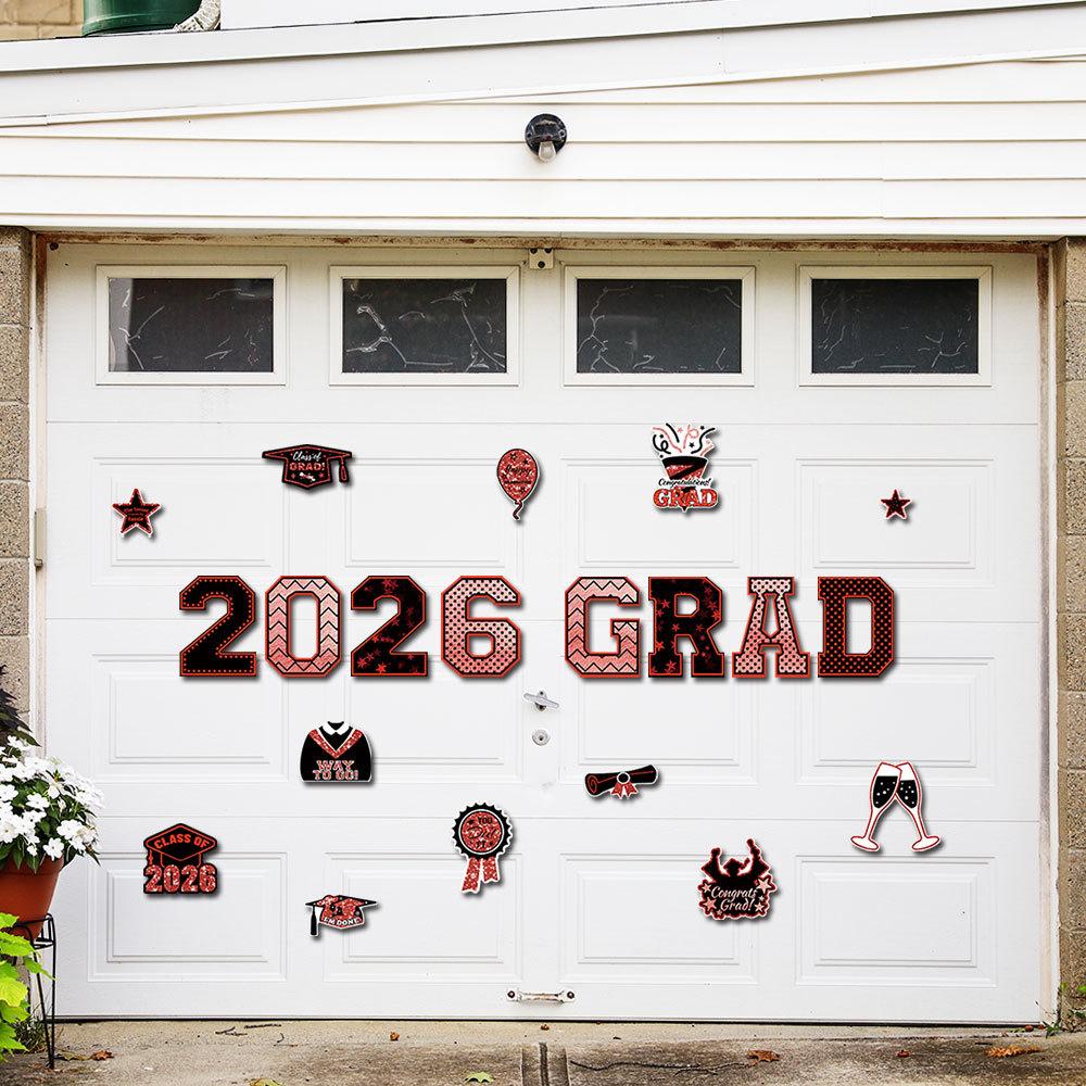 PSLEE 20 Pcs Graduation Magnets 2026 Cruise Door Car Magnets  Congrats Grad Cap Magnetic Decorations for Refrigerator Garage Cruise Door Party Stickers