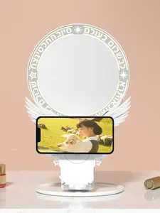 Large LED Lighted Vanity Mirror with Phone Stand - 3 Adjustable Dimmable Lighting15W Wireless Phone Charging, Standing Tabletop Big Cosmetic Mirror for Bedroom Bathroom Dressing Desk, Home Decor, Ideal Birthday Holiday Gift for Women Girls Mom