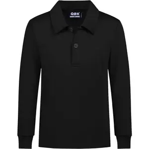 QBK Kids' Performance Polo Kids Collared Golf Shirts Long Sleeve School Uniform for 4T-16Y