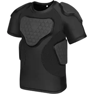 Padded Football Shirt Heart Sternum Rib Chest Protectors Padded Compression Undershirt for Sports Football Softball Baseball Lacrosse Rugby