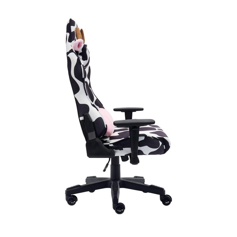 Techni Sport Cow Print Memory Foam AdjustablePC Gaming Chair