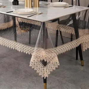 Clear Plastic Table Cover Protector, Rectangle  Oilproof Vinyl Tablecloth, 60 x 84 Inch Heavy Duty Wipeable  Transparent Table Cloth for Dining & Party