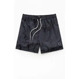 Pacsun Men's Black Oil Dye 4.5" Swim Trunks