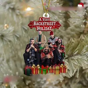 Backstreet Boys Holiday Ornament 2025 – Retro Boyband Fan Xmas Acrylic Tree Decor