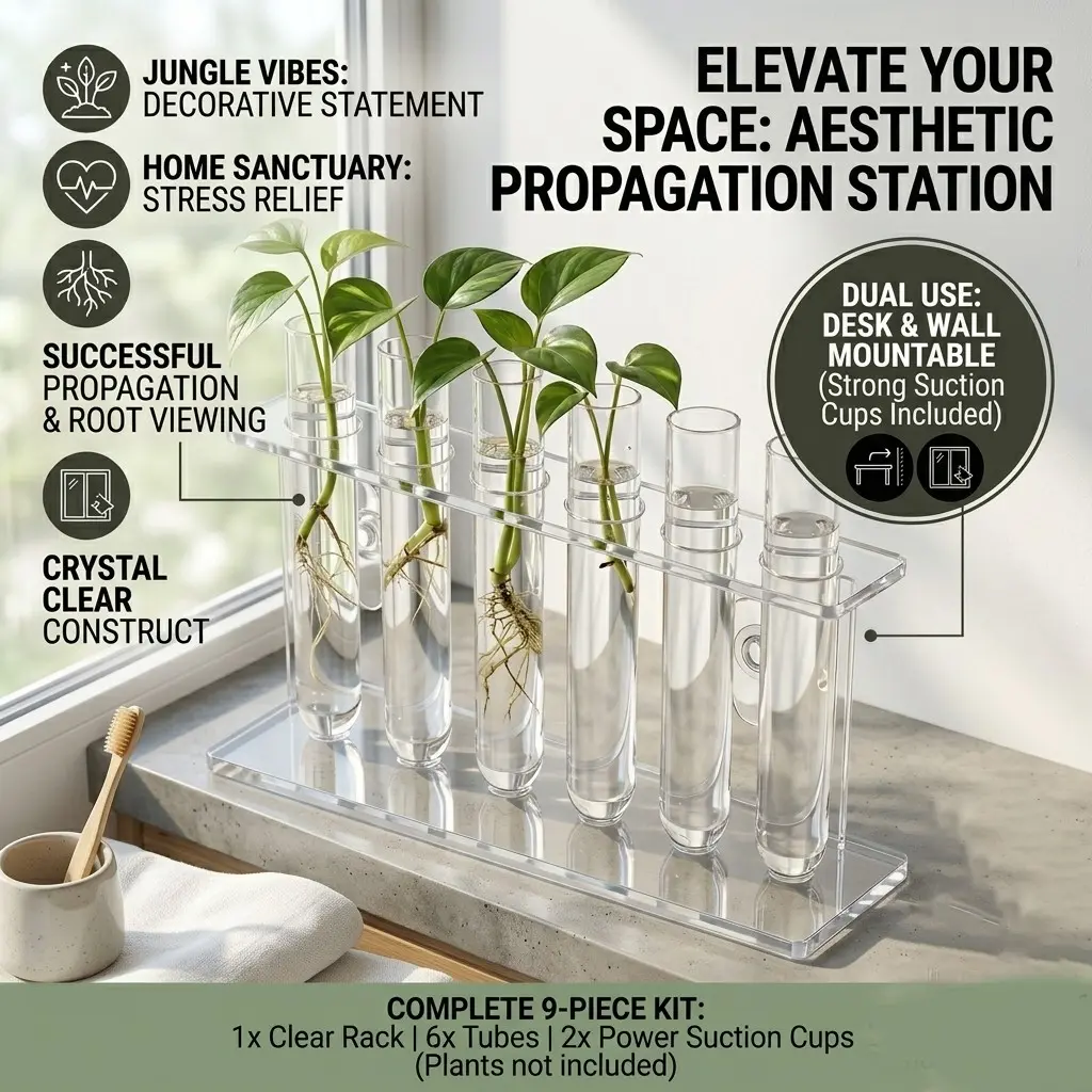 Wall Table Dual-Use Hydroponic Plant Stand, Home Office Living Room Decor, Includes Hanging Design, No Plants Included