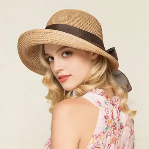 Versatile beach hat, trendy women's hat, elegant straw hat, summer sun hat, beach sun protection, wide brim, foldable.