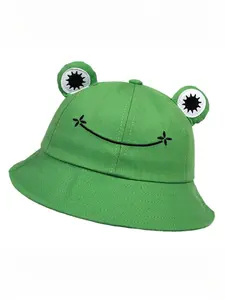Adorable Cartoon Frog Print Fisherman Hat for Spring Summer, Couples/father-Son/unisex, Casual Sun Hat, Comfortable Fit, Youthful Style