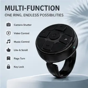 3-in-1 Bluetooth Ring Remote Control for Phones, Tablets, Cameras – Selfie, Video Recording, Flip Page Controller for TikTok Vloggers
