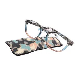 Havana, (Blue Light Glasses) Reading, High End Readers, Magnifying (Sky Blue, Peach, Grey) (Square) (Computer Glasses) NY Fifth Avenue