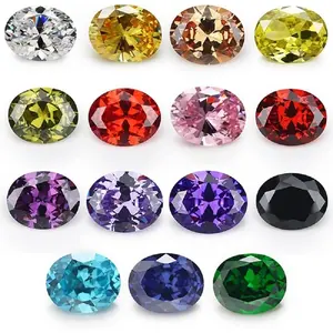 5A Oval Cut Loose Cubic Zirconia Stones Mix 15 Colors CZ Synthetic Gemstone for Jewelry Making