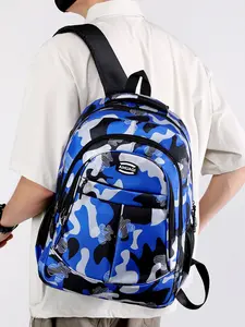 Large Capacity School Backpack, Laptop Bag, Shoulder Bag, Travel Bag, Sports Bag, Waterproof Polyester, Adjustable Straps