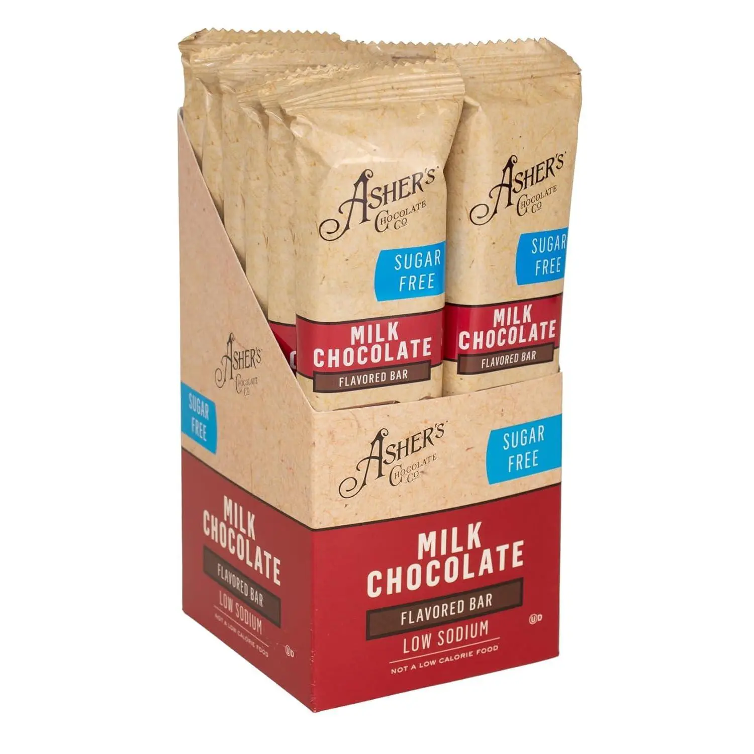 Ashers Sugar Free Milk Chocolate Bar 1.6 oz 12 ct