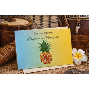 Polynesian Pineapple Greeting Card Set (5 Pack) | Pacific Soul Tattoo Collaboration - MoanaSina Collection "Tatau" -