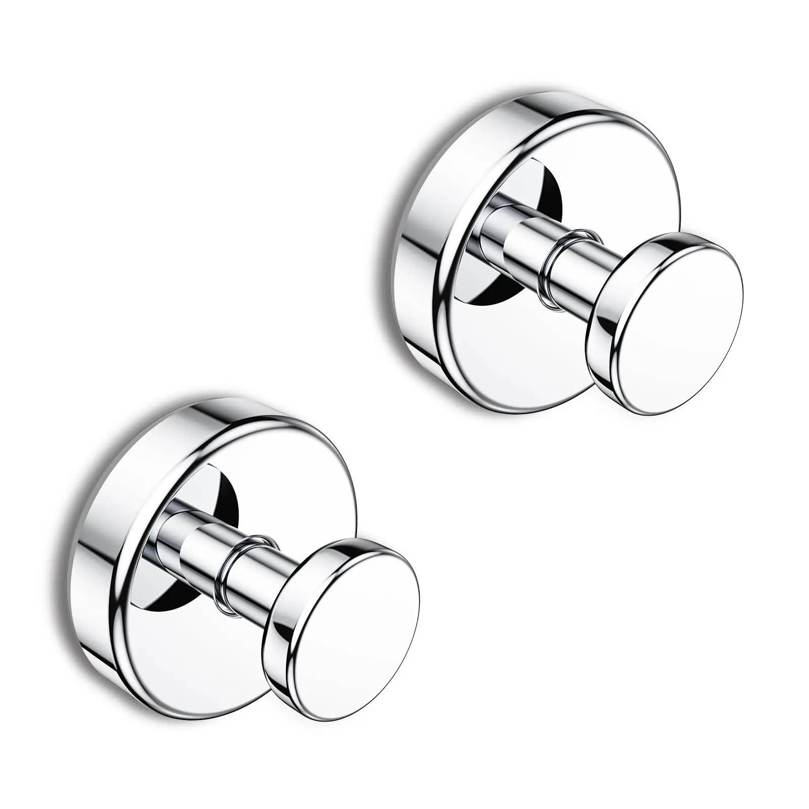 Heavy Duty Adjustable Suction Cup Hanging Hooks - Rustproof Stainless Steel No-Drill Wall Hangers for Renters, Bathroom Glass Door Smooth Surfs, Max 15lbs Load for Towel, Robe, Loofah, Adjustable Suction Cup Hooks