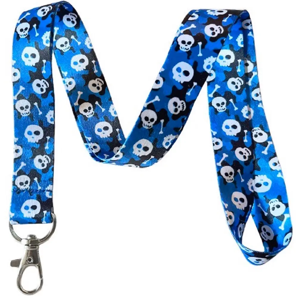 Execucat Lanyard - Camouflage Skulls (Blue) - ID Badge Holder & Keychain