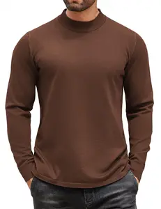 COOFANDY Men's Mock Turtleneck Long Sleeve T Shirts Basic Casual Knitted Half Neck Thermal Lightweight Pullover Sweater