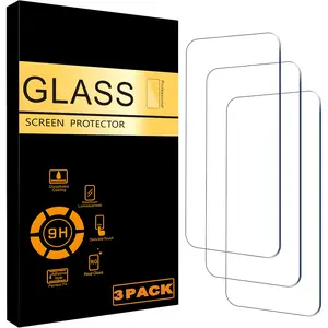 3 Pack Tempered Glass Screen Protector for iPhone 16/15/15 Pro 6.1 Inch Ultra Clear HD Protective Film, Case Friendly, Anti-Scratch, Bubble Free, Dynamic Island Support Not for iPhone 16 Pro 6.3”