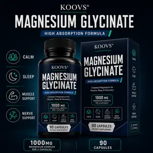 KOOVS Magnesium Glycinate Capsules, Magnesium Complex 1000mg Made with 8 Elemental Magnesium 90 Capsules