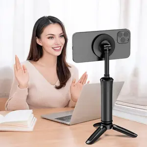 Magnetic Phone Holder, Multipurpose Adjustable Angle Phone Holder with Clip & Detachable Tripod & Magnetic Piece, Portable Phone Stand for Multiple Scenarios, Mount