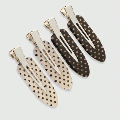 4-Piece Polka-Dot Hair Clip Set, Cute 6 cm Barrettes for Stylish Everyday Hairstyles, Gift for Girls and Women
