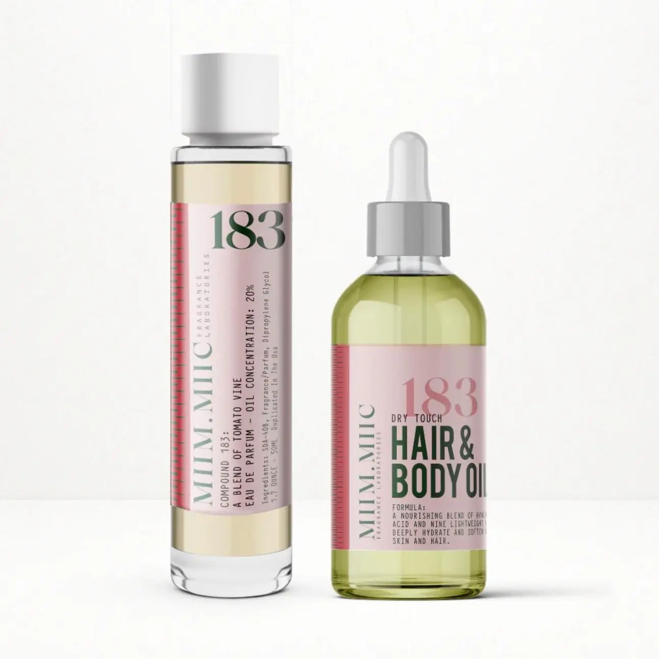 Unisex No 183 Tomato Vine Fragrance Blend Duo - EDP Perfume & Body Oil Fragrance Sets, Scented Bodycare Gift Pack, Layering Set, Hydrates And Primes Skin, Long Lasting, Adults, 170Ml, Miimmiic, Fragrance Ensemble, Duo Set