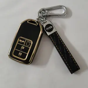 Portable Car Key Case, Full Cover Car Key Protector with Lanyard, Universal Car Key Cover for Honda Civic, Accord, Pilot, CRV, Cr-z, Key Fob Protector